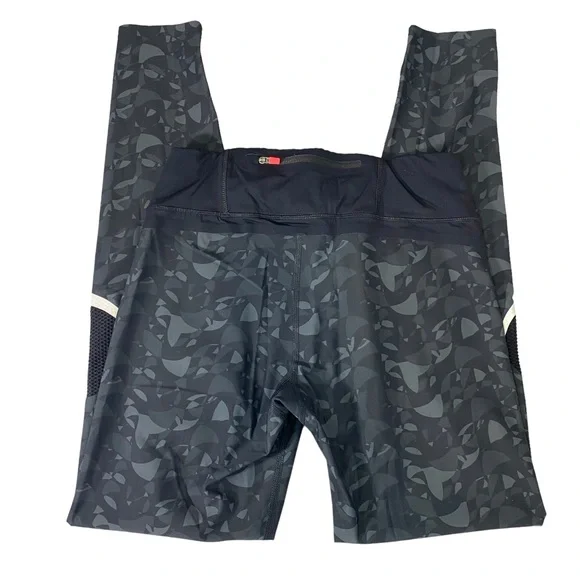 Sweaty Betty Zero Gravity Leggings Size M Black Gray Print Mesh Knee - Picture 3 of 10